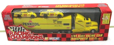 1996 CAMPEÓN 1/64 PENNZOIL #30 JOHNNY BENSON NASCAR TRANSPORTER SEMI Foto 1 de 2