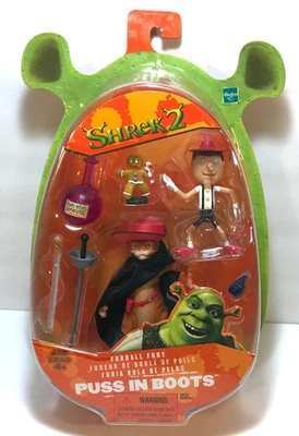 SHREK 2 FURBALL FURY PUSS IN BOOTS HASBRO NEW IN PACKAGE - Image 1 of 2