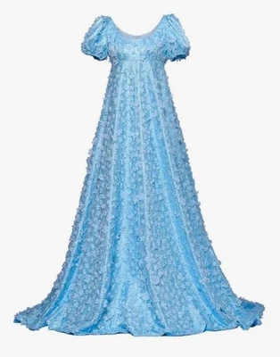 Vestido Daphne Basset Bridgerton Disfraz Cintura Alta Regencia Manga Abullonada Encaje XL Foto 1 de 4