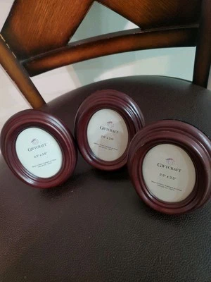 Marco de madera de cerezo ovalado de 2,5" X 3,5". X3 Foto 1 de 3