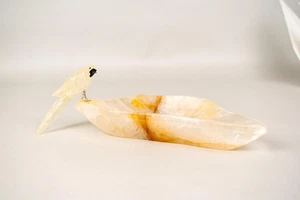 Hand-Carved Parrot Crystal on a Hematite Golden Healer Crystal Tray - Picture 1 of 10