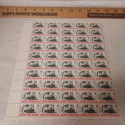 Stamps-50stamp sheet of 4cent stamps-Scott #1197-1962-Louisiana Statehood - Image 1 of 4