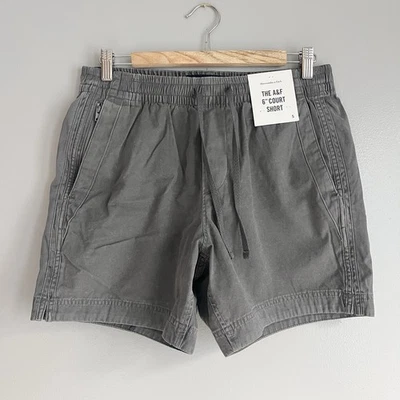 Abercrombie Fitch AF 6" Court Short Men's Gray Faded Pull On Size Small NWT - Image 1 of 4