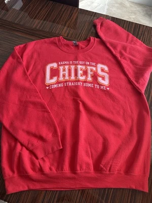Chiefs Travis Kelce Taylor Swift karma Sudadera Manga Larga Mujer’s Talla XL Foto 1 de 4