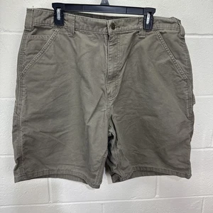 Pantalones Cortos de Trabajo Carhartt Cargo de Lona Utilidad Para Hombre Beige Tostado B144 LBR 38 Cintura - Imagen 1 de 15