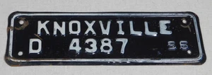 1956 Knoxville Tennessee city license plate - Picture 1 of 1