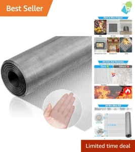 304 Stainless Steel Mesh Screen - 16X144 in, 20 Mesh, Rust and Fire Resistant - Picture 1 of 8