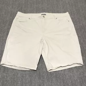 Code Bleu Shorts Womens 22W Beige Denim Bermuda Walking Pockets Chelsea Ladies - Picture 1 of 18