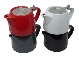 Ceramic Stump Teapot 18oz/530ml with Stainless Steel Infuser and Lid. - Picture 1 of 24