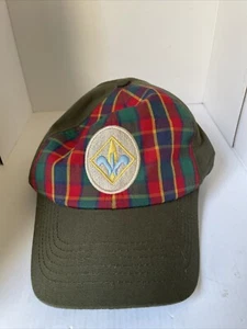BSA Webelos Cup Scouts Green Plaid Adjustable Med/Lg Baseball Hat With Clasp - Picture 1 of 5