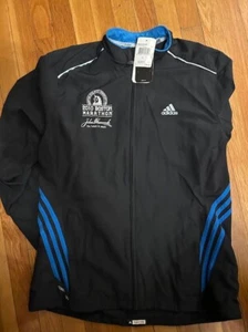 ADIDAS Boston Marathon JACKET 2010 BLACK-CLIMAPROOF SIZE LARGE--FREE SHIP-NEW - Picture 1 of 2