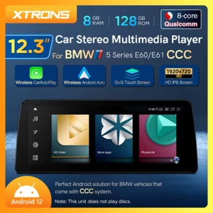 12.3" Android 13 8+128G Car Screen CarPlay Retrofit GPS For BMW 5er E60 E61 CCC - Picture 1 of 24
