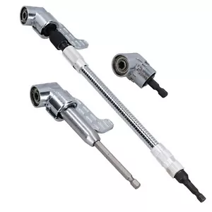 Offset Schraubendreher Bithalter 3tlg Set 105 Grad 37-320mm Bohrer Aufsatz Winkel - Bild 1 von 16