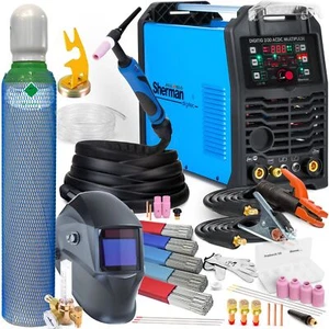 DIGI TIG AC DC Schweißgerät 200A Puls - für Aluminium - Set mit Gasflasche usw. - Bild 1 von 6