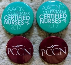 NEW Lot of 4 PCCN nursing AACN pins buttons, RN - Picture 1 of 1