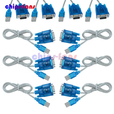10PCS USB to RS232 Serial Port 9 Pin DB9 Cable Serial COM Port Adapter Convertor - Image 1 of 4