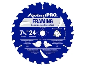 ¡NUEVO! AVANTI PRO 7-1/4 pulgadas Hoja de sierra circular para marco de 24 dientes - Imagen 1 de 3