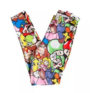 Nintendo Super Mario Bros Luigi and Friends All-Over Print Leggings Size Small - Picture 1 of 5