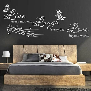 LIVE LAUGH LOVE CITAZIONI DA PARETE Adesivi Muro N17 - Picture 1 of 13