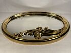 Syroco VINTAGE  Ornate Gold Art Deco Mirror Floral Oval Accent  22"x15"