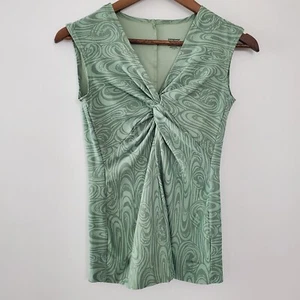 Patagonia Womens Bandha Top Size S Green Swirl Knotted Sleeveless Active Hiking - Picture 1 of 9