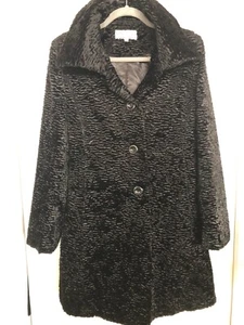 Pelle Studio Women's Textured Black Coat - Size M - Pre-owned - Picture 1 of 7