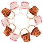 Dollhouse Miniature Woven Baskets (10pcs) - Coffee/White-NP