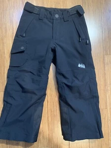 REI kids snowpants xxs black Unisex Adjustable Waist EUC! - Picture 1 of 12