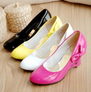 Zapatos de salón informales Lolita Mary Jane Lolita tacón alto punta redonda con moño para mujer talla - Imagen 1 de 13