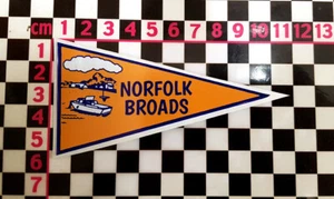 Retro Norfolk Broads 2 Holiday Pennant - Retro Car Window Travel Sticker Classic - Picture 1 of 1