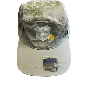 Hat Cap Army Green Militia Patchwork 70's Style Ball Cap Hat - Picture 1 of 7