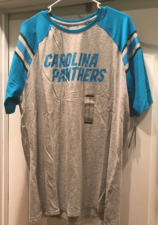 Men's Carolina Panthers Nike Enzyme Shoulder Stripe Raglan Shirt XL