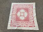 vintage 37 X 41 pink and white floral tablecloth