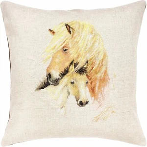 Pillow cross stitch kit  Horses PB179  Luca-S  25ct   - Picture 1 of 5