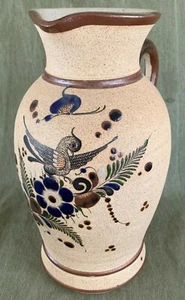 Vintage Mexican Pottery Tonala Bird/Quail Netzi Corcho PITCHER (10-1/4"x 5-1/2") - Picture 1 of 6