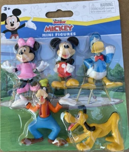 Disney Junior Minifigures Topolino Minnie Pippo Paperino Pluto 5 Cake Toppers NUOVO - Foto 1 di 4