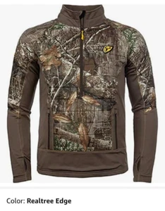 Scent Blocker Realtree Edge Thermal Hybrid Top Size Large Insulated 1/2 Zip - Picture 1 of 2