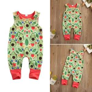 Pagliaccetto tutina tutina body vestiti neonato bambina senza maniche top stampa - Foto 1 di 9
