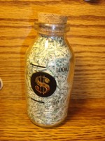 USA Currency Shredded Cash Money in Glass Bottle with CORK 50ml-100ml design