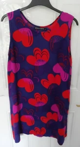 Gudrun Sjoden Gr. S lila rosa rot ärmellos Lagenlook Kleid Taschen geblümt - Bild 1 von 9