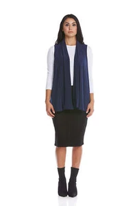 Sleeveless Loose Fitting Open Front Vest for Women 'Azalea' - Picture 1 of 13