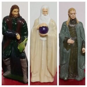 The Lord of the Rings Aragorn, Saruman, Celeborn 3 Characters Toys Figures 4"