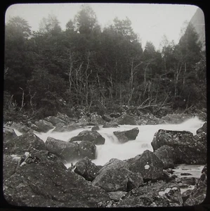 Glass Magic Lantern Slide MOUNTAIN STREAM IN NORWAY C1910 PHOTO - Picture 1 of 2