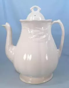 Cafetera Ceres Ironstone Wm Adams Wheat Sheaf blanca antigua BONITA - Imagen 1 de 11