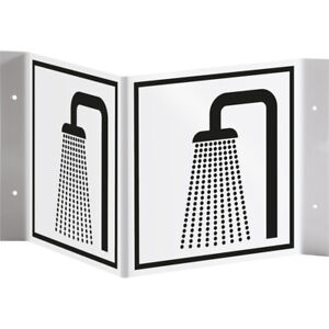 Schild I Tür-Nasenschild Piktogramm Dusche, Kunststoff, 150x150mm