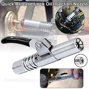 Professional Grease Gun Coupler Quick Release Lock Oil Inject Nozzle High PSI - Picture 1 of 12