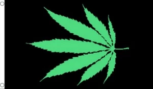 HOJA DE CANNABIS 5x3 pies BANDERA 150cm x 90cm con ojales - Imagen 1 de 1