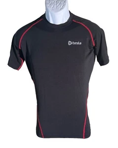 TESLA Men's Short Sleeve Pull-Over Workout Shirt Black XL NWT - Picture 1 of 8