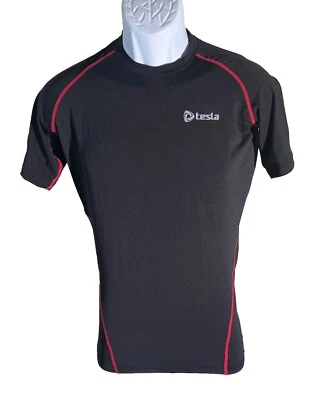 TESLA Men's Short Sleeve Pull-Over Workout Shirt Black XL NWT - Image 1 of 4