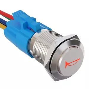 APIELE 19mm 12V Momentary Speaker Horn Push Button Toggle Switch 3/4" Mounting - Picture 1 of 7